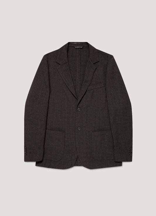 Men's Textured Wool Blazer in Truffle