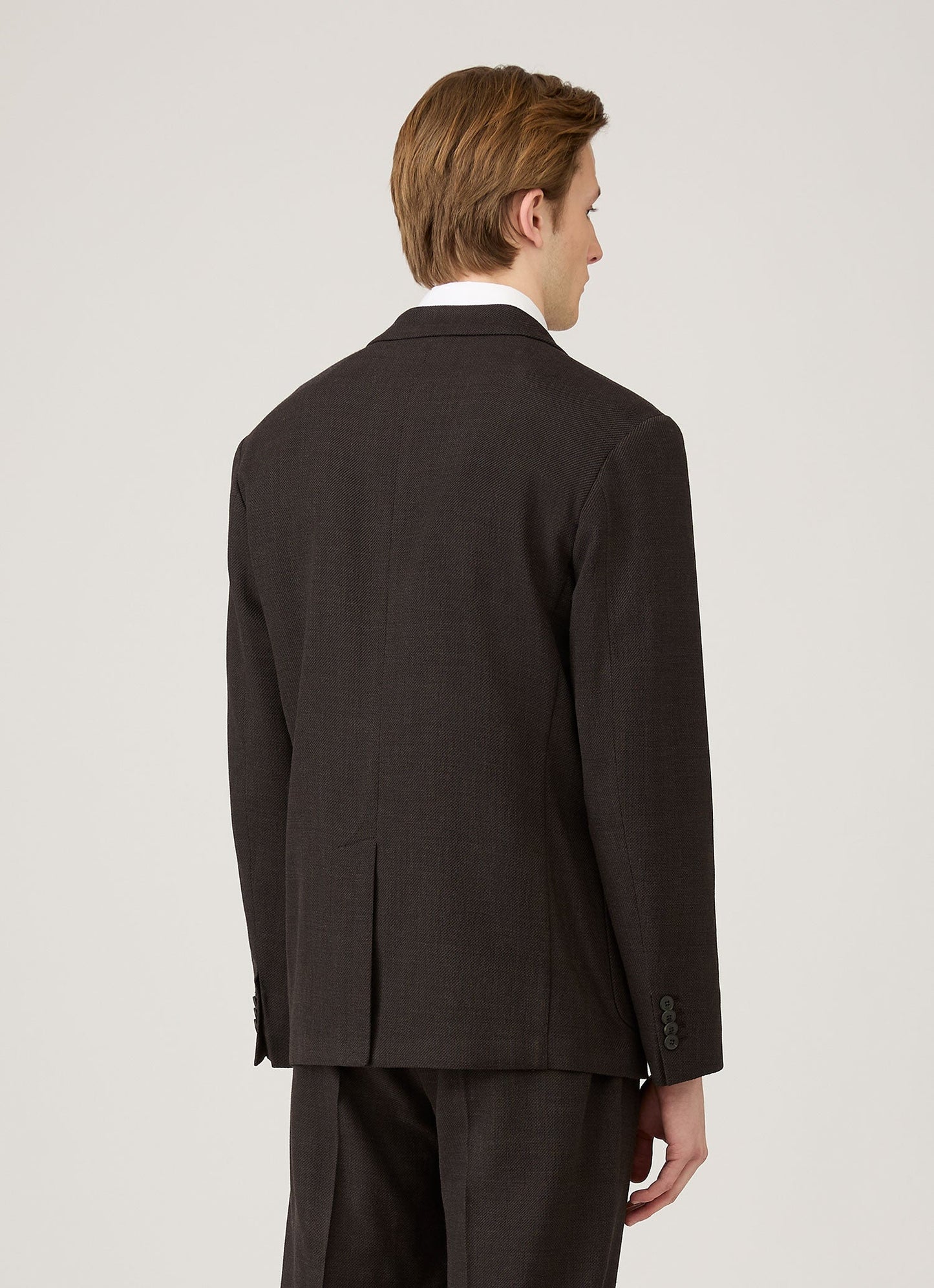 Men's Textured Wool Blazer in Truffle