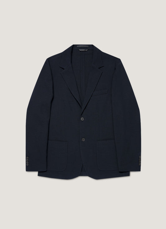 Men's Textured Wool Blazer in Navy