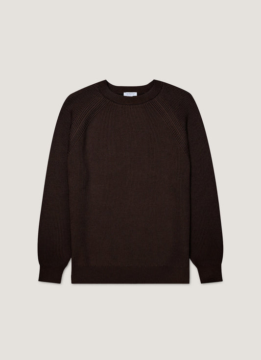 Men's Ribbed Jumper in Truffle