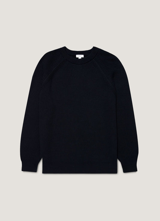 Men's Ribbed Jumper in Navy