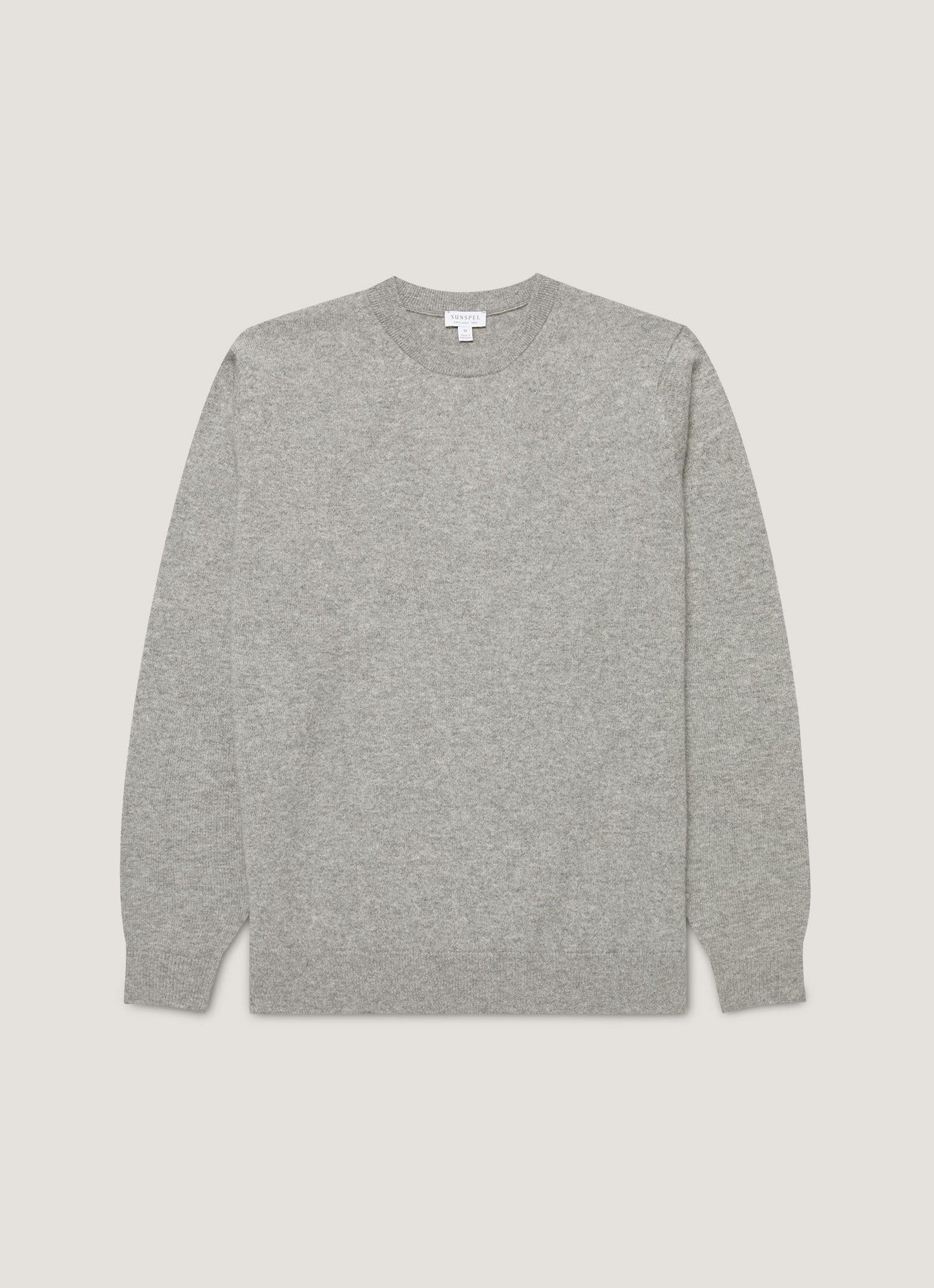 Men's Cashmere Crew Neck Jumper in Grey Melange