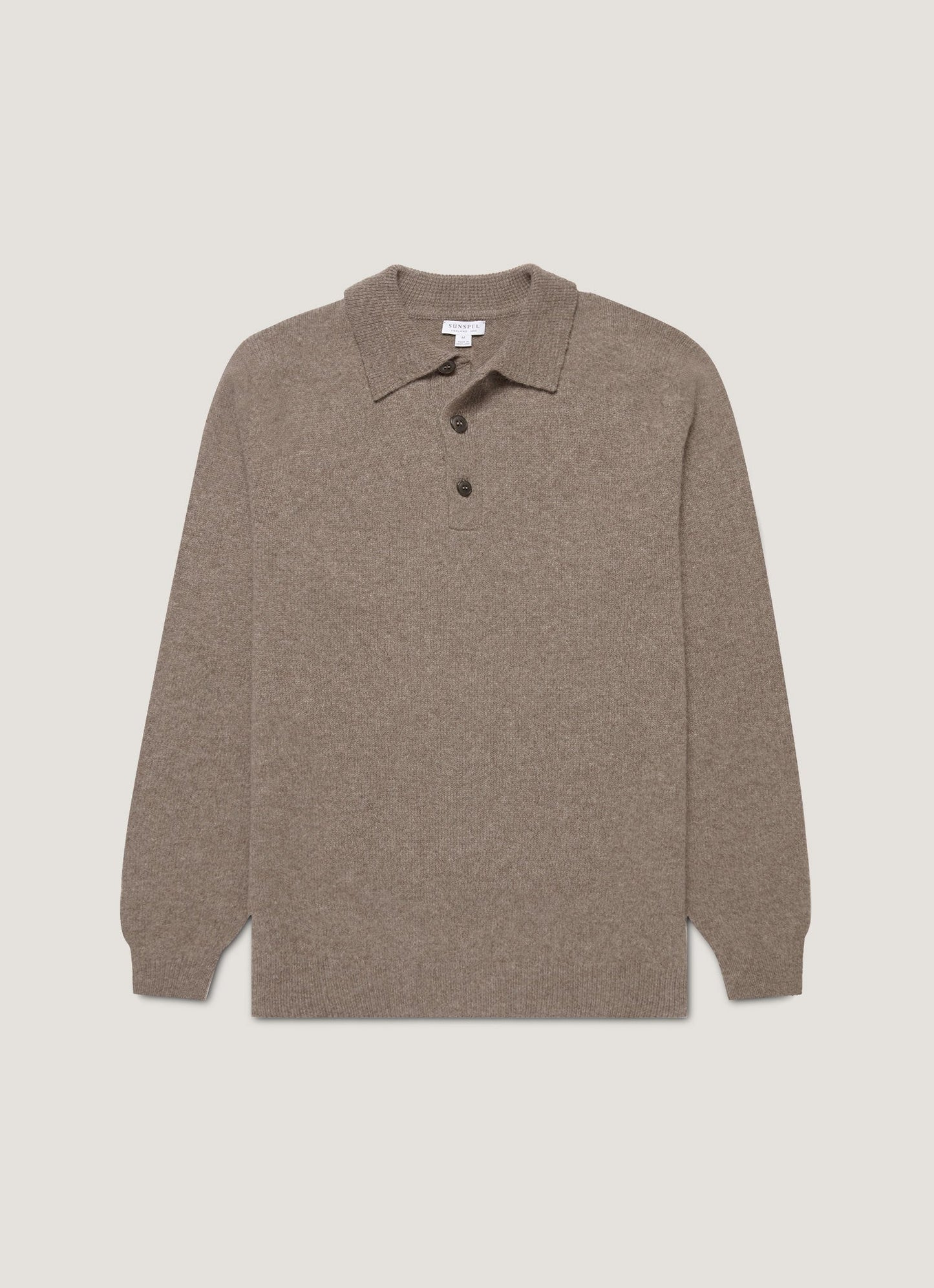 Men's Lambswool Polo Shirt in Bark